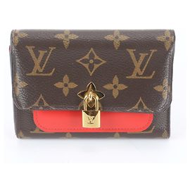 Louis Vuitton Monogram Portefeuille Flower Compact Wallet Roja