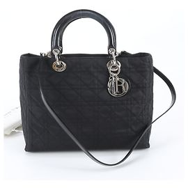 Borsa a tracolla 2-Way Christian Dior Cannage Lady Leather Nero