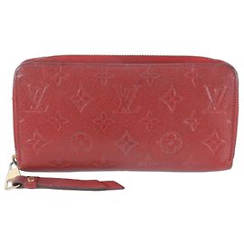 Louis Vuitton Monogram Empreinte Zippy Wallet Red