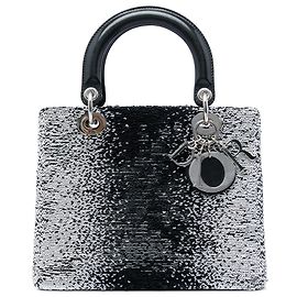 Dior Black Medium Sequins Lady Dior Nero
