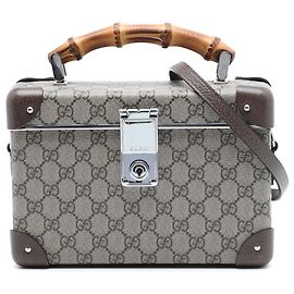 Sac Vanity Gucci Beige GG Supreme Bamboo Beige