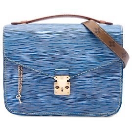 Louis Vuitton Blue Epi Denim and Reverse Monogram Pochette Metis Bleu