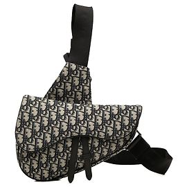 Borsa a tracolla Saddle in tela Oblique blu Dior Blu Blu navy