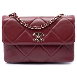 Chanel Red Quilted Lambskin Trendy CC Flap Rouge Bordeaux