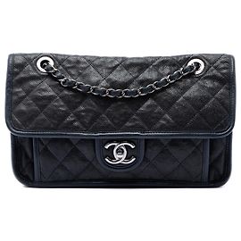 Chanel Blue Medium Quilted Caviar French Riviera Flap Bleu Bleu Marine