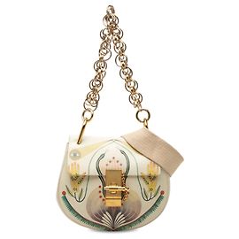 Bolsa Drew Bijou Mini em couro estampado branco Chloé Branco Fora de branco