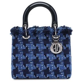 Dior Blue Medium Tweed Lady Dior Blu
