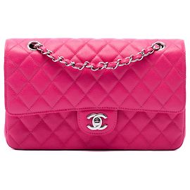 Chanel Pink Medium Classic Caviar Double Flap Rosa