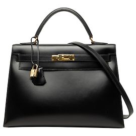 Hermès Black Box Calf Kelly Sellier 32 Nero