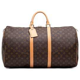 Louis Vuitton Brown Monogram Keepall 55 Marrom