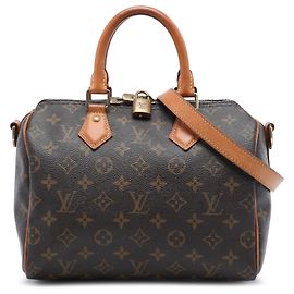 Louis Vuitton Brown Monogram Speedy Bandouliere 25 Marron
