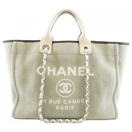 Chanel Deauville Line 66941 Handbag White Khaki
