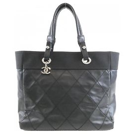 Chanel Paris Biarritz Line Handbag Black