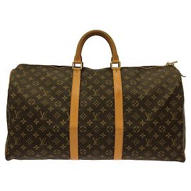 Sac Boston Louis Vuitton Monogram Keepall 55cm Marron