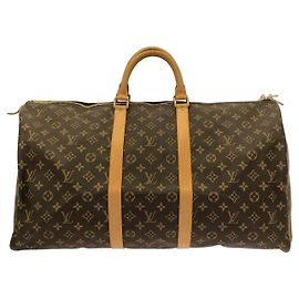 Borsa Boston Louis Vuitton Monogram Keepall 55cm Marrone