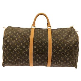 Borsa Boston Louis Vuitton Monogram Keepall 55cm Marrone