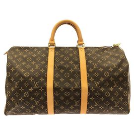 Louis Vuitton Monogram Keepall 50cm Boston Bag Brown