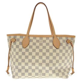Bolsa Louis Vuitton Damier Azur Neverfull Branco Azul