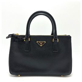 Prada Saffiano Leather Black Handbag Black