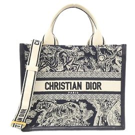 Christian Dior REVERSE TOILE DE JOUY Book Tote Small Bleu