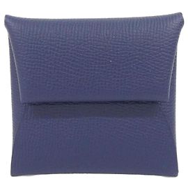 Hermès Portamonete Hermes Bastia in pelle Epsom Blu Blu navy