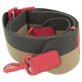 Alça de lona e couro Fendi Marrom Vermelho