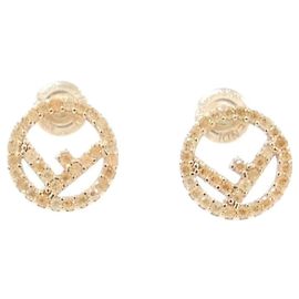 Fendi Rose Gold Stud Earrings Golden