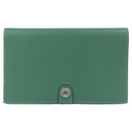 Hermès Hermes RMS Toutainman Verso Billfold Verde Verde oscuro
