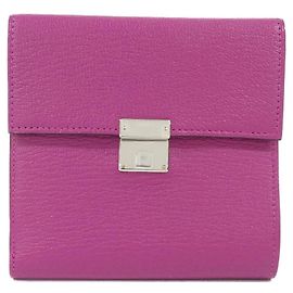 Hermès Hermes Rose Purple Chevre Leather Wallet Purple