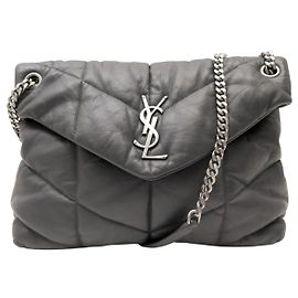 Yves Saint Laurent SAINT LAURENT LOULOU PUFFER MEDIUM 577475 GRAU HANDTASCHE SCHULTERTASCHE Grau