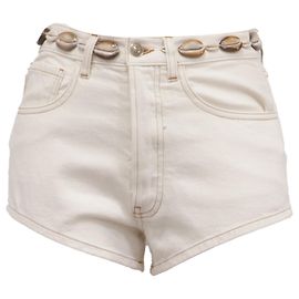 Shorts Mini Alanui Ocean Dream em algodão branco Branco Cru