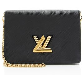 Louis Vuitton Epi Leather Twist Belt Chain Wallet Black