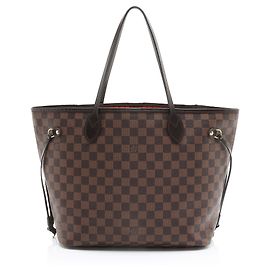 Louis Vuitton Damier Ebene Neverfull MM Tote Brown