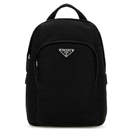 Prada Re-nylon Saffiano Leather Backpack Black