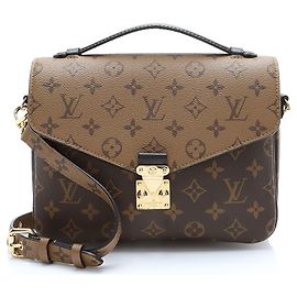 Borsa a tracolla Louis Vuitton Reverse Monogram Pochette Metis Marrone