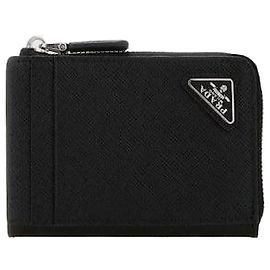 Prada Saffiano Leather Card Holder Black