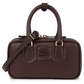 Mini bolsa Miu Miu em couro de bezerro castanho Marrom