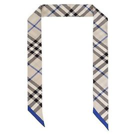 Burberry Pañuelo de seda skinny a cuadros Multicolor