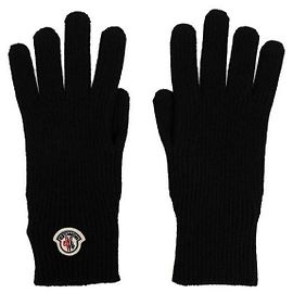 Moncler Wollhandschuhe mit Logo-Patch Schwarz