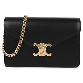 Céline Chain Wallet Black Leather Black