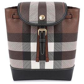Burberry Sac à dos Micro Check pour femme Marron