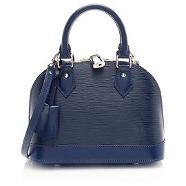 Borsa Satchel Alma BB in pelle Epi Louis Vuitton Blu