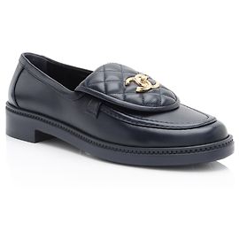 Chanel Lambskin CC Turnlock Loafers - Size 10 / 40 Blue