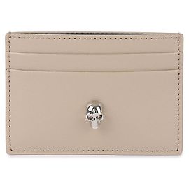 Alexander McQueen Skull Leather Card Holder Camel Brown