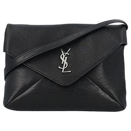 Saint Laurent Lambskin Cassandra Messenger Bag Aaciu Black