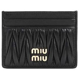 Miu Miu Kartenetui aus Nappaleder Schwarz