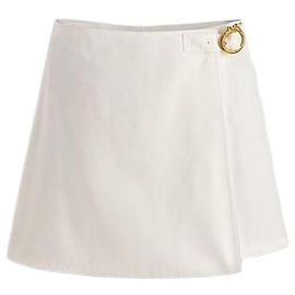 Dior Médallion Rock-Hose aus Baumwoll-Seiden-Gabardine Ecru Weiß