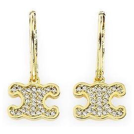 Céline Orecchini Triomphe con strass da donna (Gold) D'oro