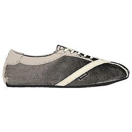 Céline Sapatilhas flat em grosgrain, veludo, camurça, pele de cabra e cordeiro Black White Branco