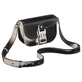 Dior Sac Messenger Saddle Mini Flap en cuir de veau grainé noir Noir